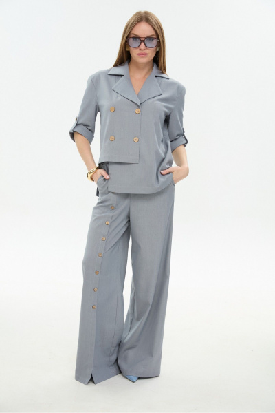 Брюки, жакет NikVa 979-7 серый - фото 1