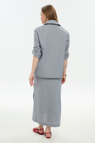 Жакет, юбка NikVa 972-7 серый - фото 3