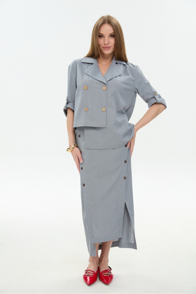 Юбка NikVa 971-7 серый - фото 2