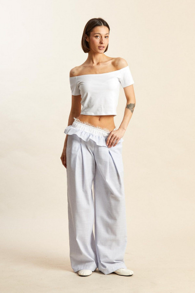 Брюки Rivoli 5264 бело-голубой - фото 3