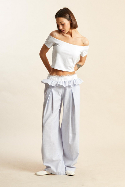 Брюки Rivoli 5264 бело-голубой - фото 2