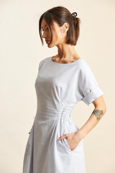 Платье Rivoli 7200 бело-голубой - фото 5