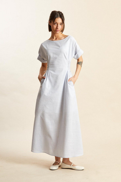 Платье Rivoli 7200 бело-голубой - фото 1