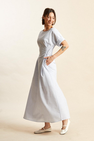 Платье Rivoli 7200 бело-голубой - фото 2