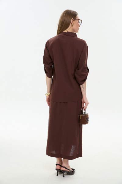 Жакет NikVa 902-15 шоколад_листья_мультиколор - фото 6