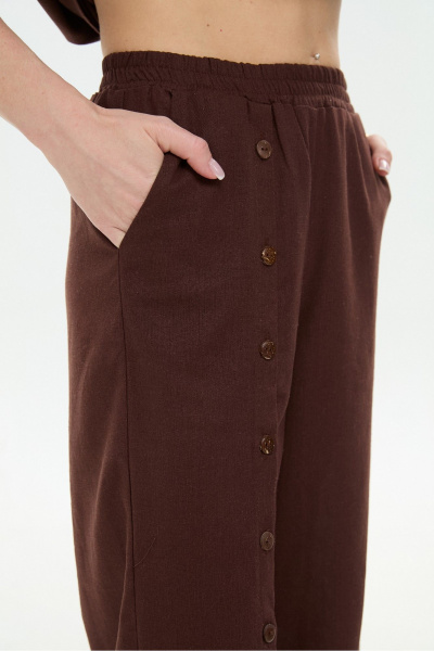 Брюки, жакет NikVa 978-4 шоколад_листья_мультиколор - фото 5