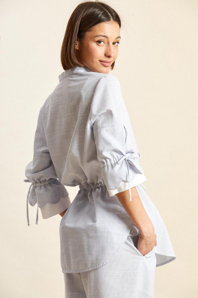 Блуза, брюки Rivoli 9040 бело-голубой - фото 4