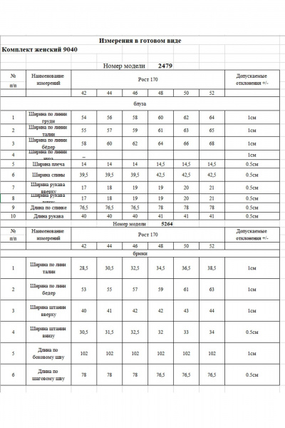 Блуза, брюки Rivoli 9040 бело-голубой - фото 7