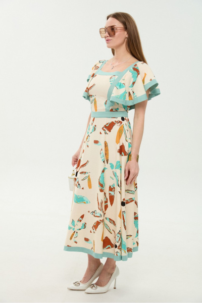 Платье NikVa 984-2 мята_и_бохо_мультиколор - фото 7