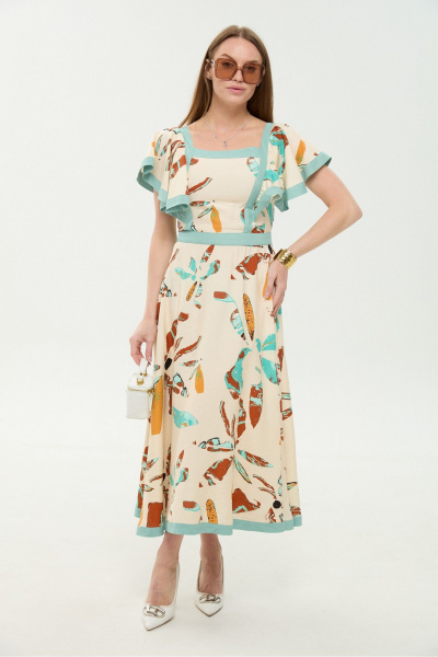 Платье NikVa 984-2 мята_и_бохо_мультиколор - фото 1