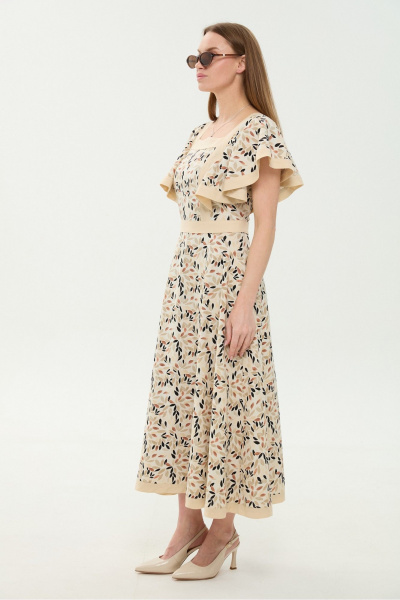 Платье NikVa 984-3 песочный_мультиколор - фото 10