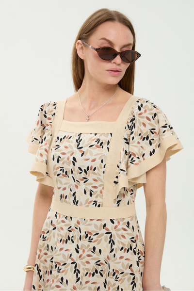 Платье NikVa 984-3 песочный_мультиколор - фото 9