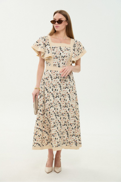 Платье NikVa 984-3 песочный_мультиколор - фото 7