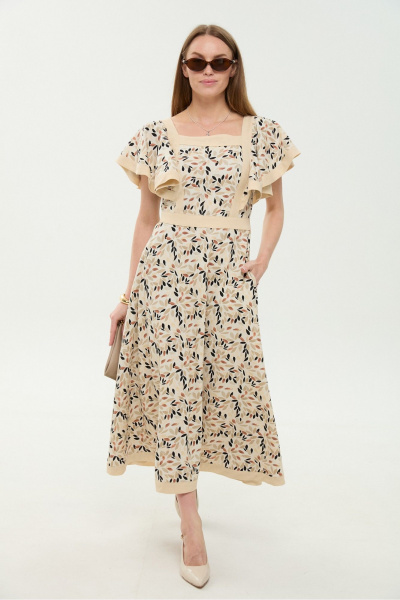 Платье NikVa 984-3 песочный_мультиколор - фото 6