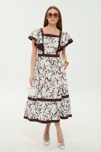 Платье NikVa 984-4 листья_мультиколор - фото 1