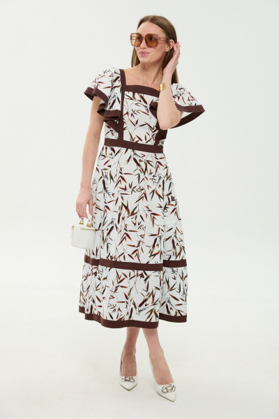 Платье NikVa 984-4 листья_мультиколор - фото 4