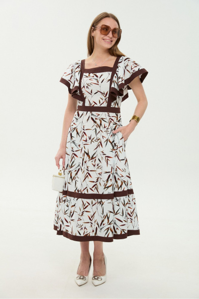 Платье NikVa 984-4 листья_мультиколор - фото 2