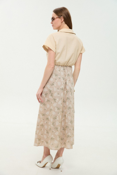 Платье NikVa 969-4 песочный_песочные цветы - фото 8