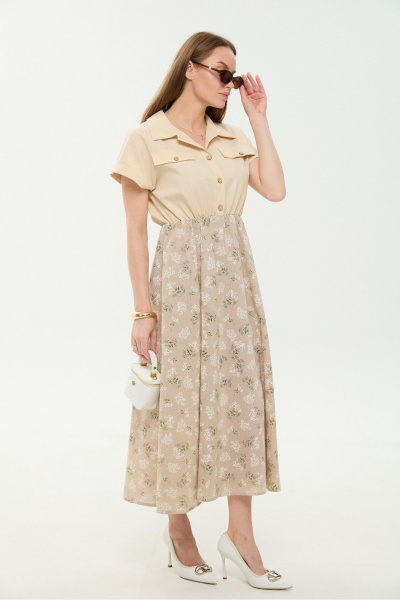 Платье NikVa 969-4 песочный_песочные цветы - фото 7
