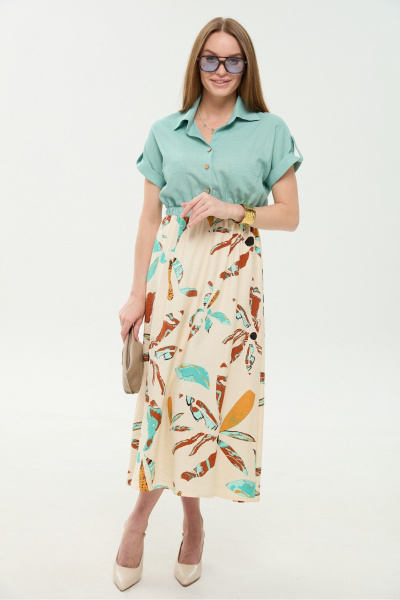 Платье NikVa 1050-1 мята_бохо_мультиколор - фото 7