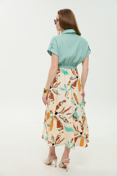 Платье NikVa 1050-1 мята_бохо_мультиколор - фото 6