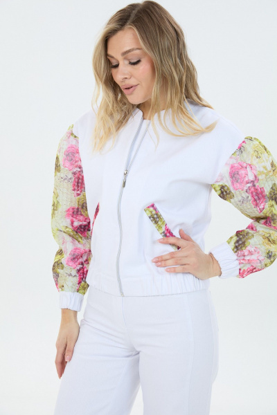 Бомбер LM М168 цветы_на_белом - фото 2