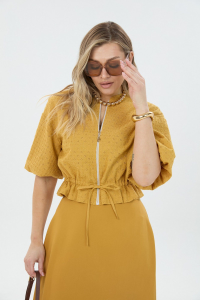 Бомбер, юбка LM К1340114 горчица - фото 7