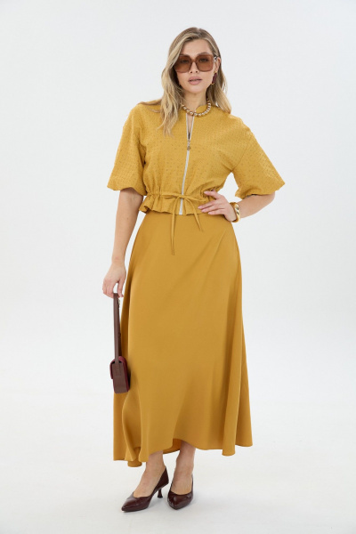 Бомбер, юбка LM К1340114 горчица - фото 4