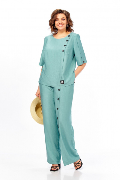 Блуза, брюки Ольга Стиль С-1022 ментол - фото 2