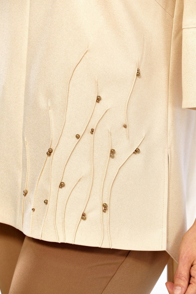 Блуза, брюки Ольга Стиль С-987 золото-коричневый - фото 6