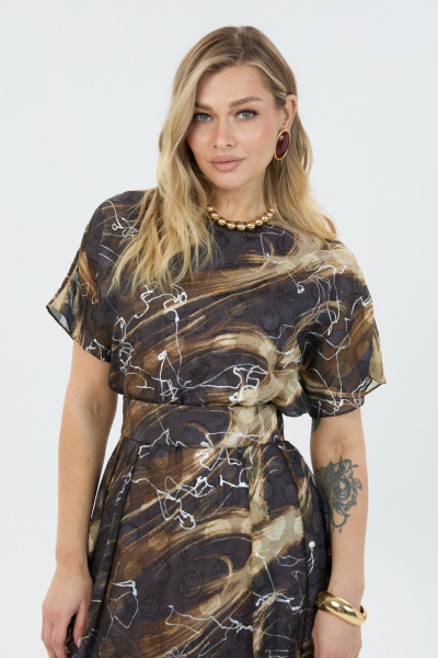 Платье LM М76 коричневый - фото 7