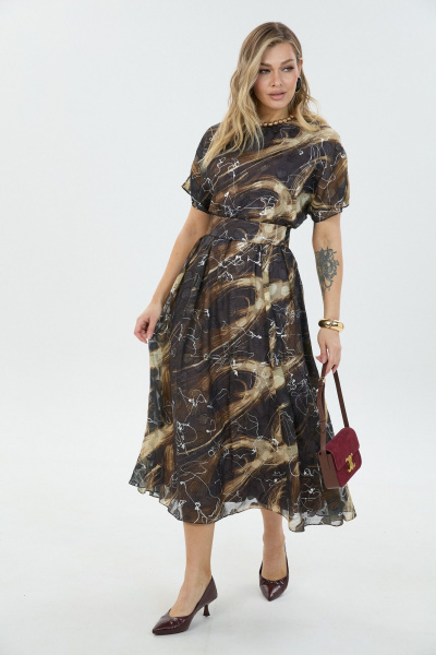 Платье LM М76 коричневый - фото 1