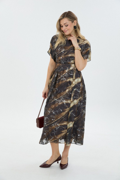 Платье LM М76 коричневый - фото 2