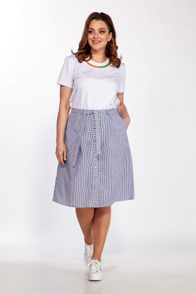 Свободная юбка из хлопка с карманами летняя Belinga 4060 - фото 1