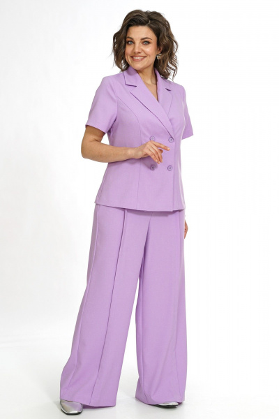 Брюки, жакет Alani Collection 2561 лаванда - фото 2
