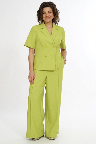 Брюки, жакет Alani Collection 2561 олива - фото 2