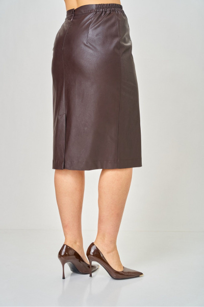 Жакет, юбка Vilena 1147 беж+шоколад - фото 4