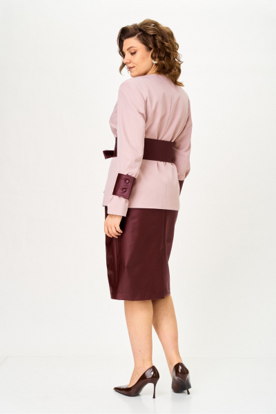 Жакет, юбка Vilena 1147 крем+бургунди - фото 8