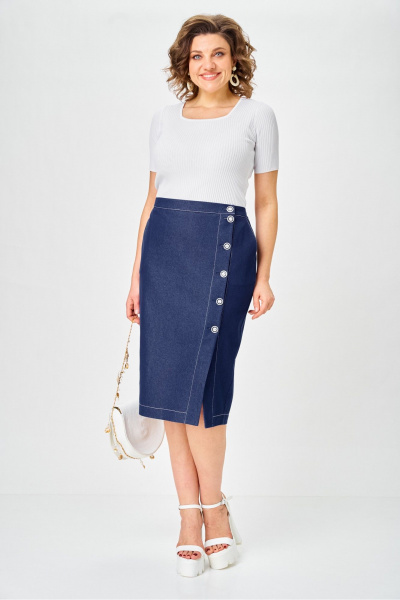 Жакет, юбка Vilena 1152 джинс - фото 12