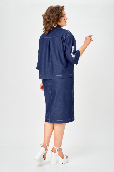 Жакет, юбка Vilena 1152 джинс - фото 9