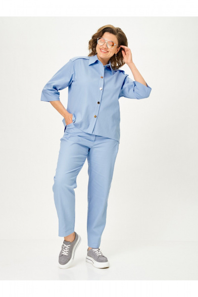 Брюки, жакет Vilena 1158 голубой - фото 9