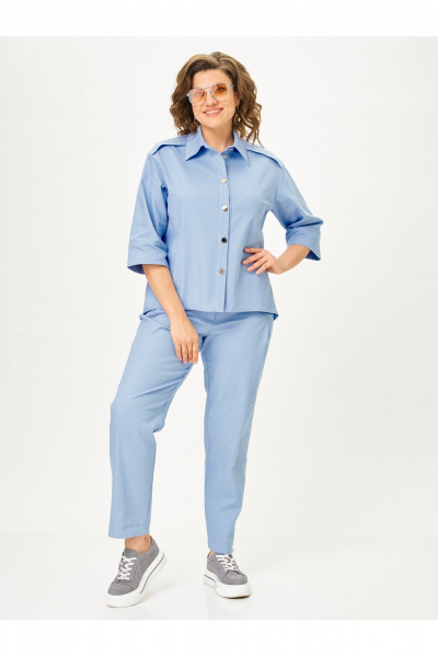 Брюки, жакет Vilena 1158 голубой - фото 7