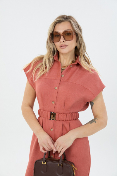 Платье LM М186 коралл - фото 6