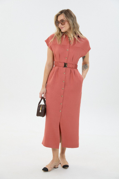 Платье LM М186 коралл - фото 2