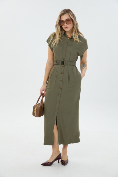 Платье LM М186 хаки - фото 3