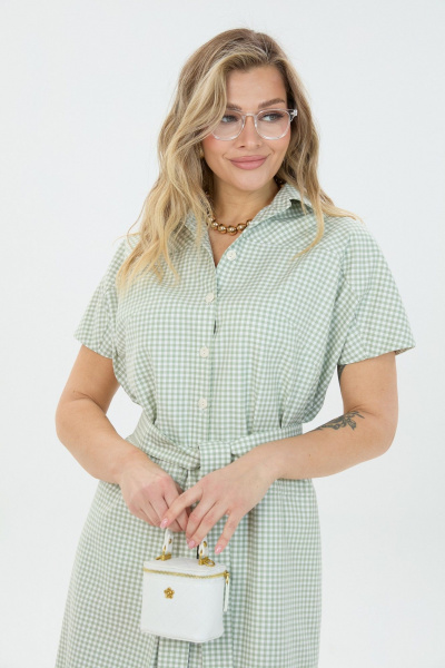 Платье LM 3095 мятная_клетка - фото 7