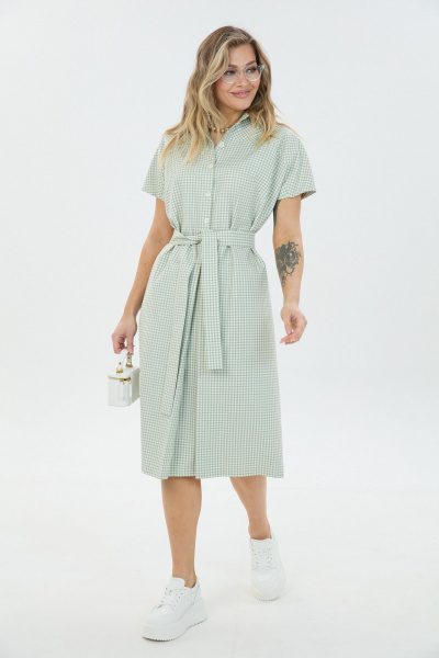 Платье LM 3095 мятная_клетка - фото 4
