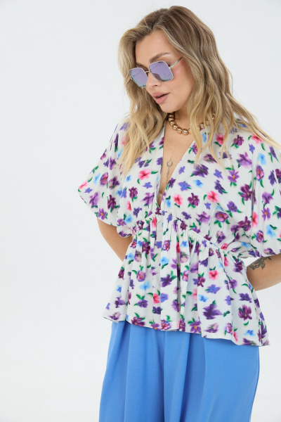 Блуза, брюки LM К8187 цветная_лазурь - фото 6