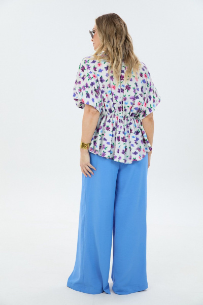 Блуза, брюки LM К8187 цветная_лазурь - фото 4