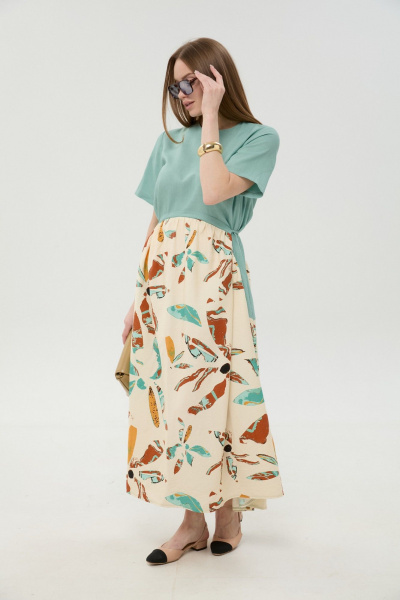 Платье NikVa 1051-1 мята_бохо_мультиколор - фото 8